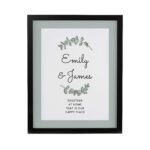 Personalised Any Message Botanical Design Couples Black Framed Poster - Image 3