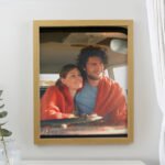 Personalised Photo Upload Oak Framed Poster