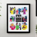 Personalised Big Number Multi Photo Upload Black Framed Poster