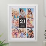 Personalised Big Number Multi Photo Upload White Framed Poster - Image 3