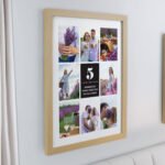 Personalised Big Number Multi Photo Upload Oak Framed Poster - Image 2