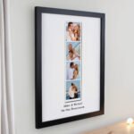 Personalised Any Message Photo Upload Strip Design Black Framed Poster - Image 2