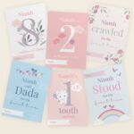 Personalised Fairy Princess Design Baby Milestone Cards (24 Pack)