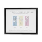 Personalised Birth Flower Design Family of 3 Black Framed Print - Image 3