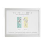 Personalised Birth Flower Design Family of 2 White Framed Print - Image 3