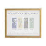 Personalised Birth Flower Design Family of 4 Oak Framed Print - Image 3