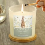 Personalised Spring Bunny Design Scented Frosted Glass Jar Candle - Image 3