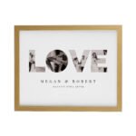 Personalised ‘LOVE’ Couples Photo Upload Oak Framed Poster - Image 3