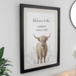 Personalised Highland Cow Design Black Framed Poster - Image 3