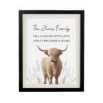 Personalised Highland Cow Design Black Framed Poster - Image 4