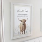 Personalised Highland Cow Design White Framed Poster - Image 3