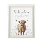 Personalised Highland Cow Design White Framed Poster - Image 4