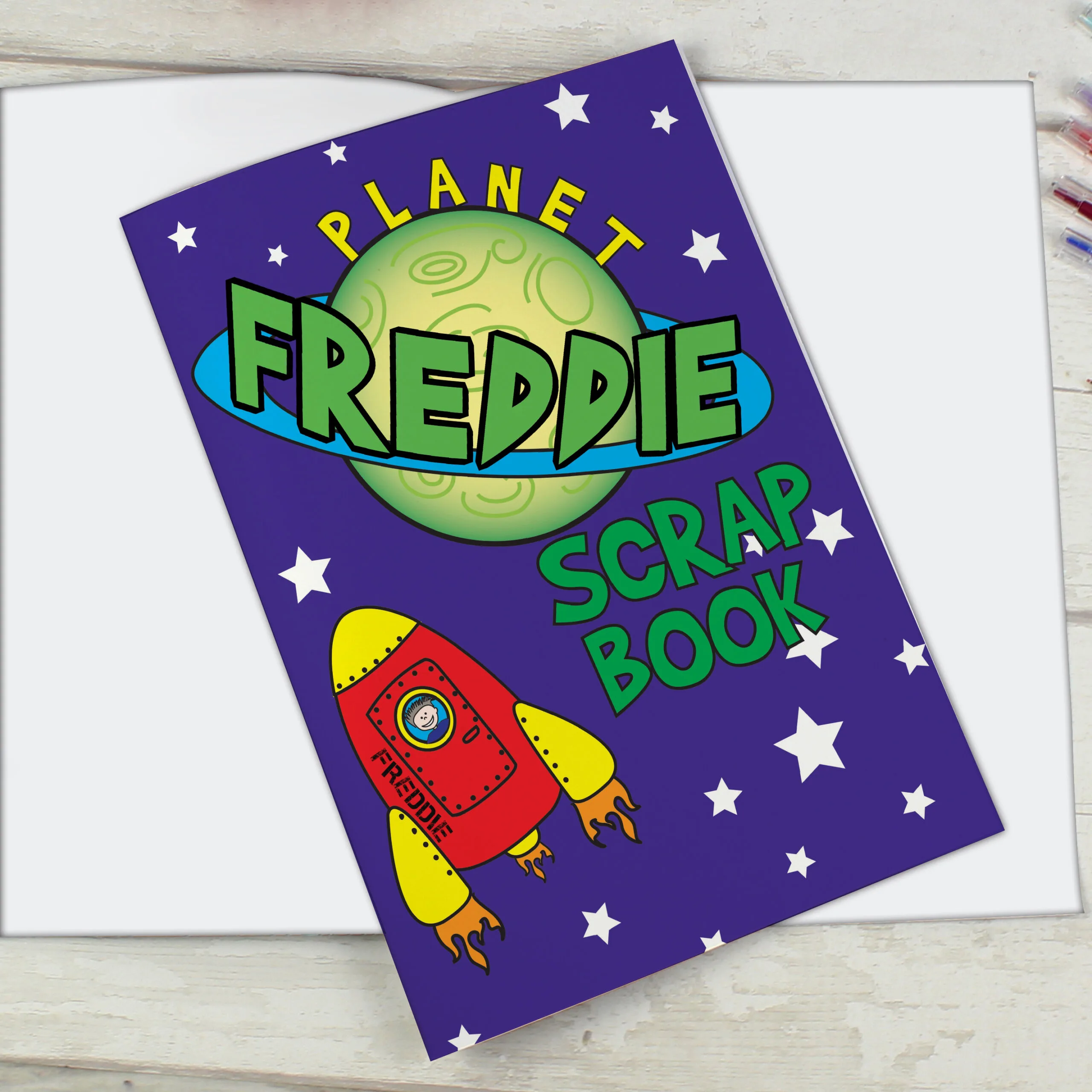 Personalised Children's Space Themed A4 Scrap Book - Image 2
