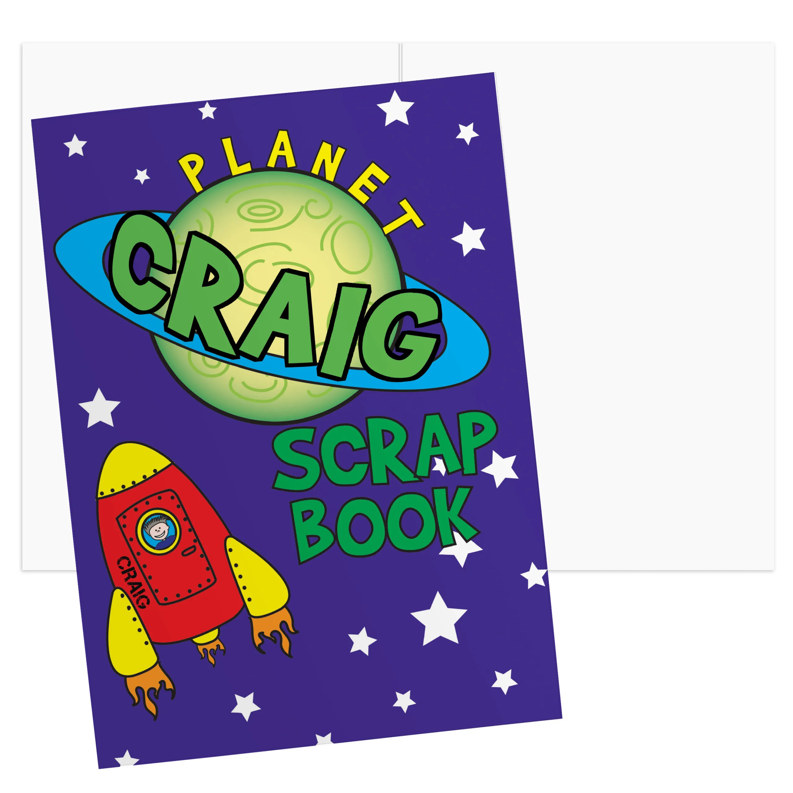 Personalised Children's Space Themed A4 Scrap Book - Image 3