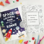 Personalised Children's Space Themed Colouring Book and Activities - Image 2