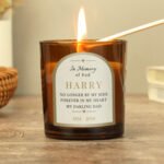 Personalised Any Message Memorial Scented Amber Glass Jar Candle - Image 3