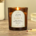 Personalised Any Message Memorial Scented Amber Glass Jar Candle - Image 6