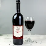 Personalised Birthday Vintage Label Design Bottle of Red Wine