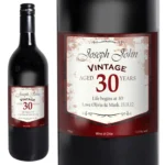 Personalised Birthday Vintage Label Design Bottle of Red Wine - Image 3