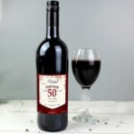Personalised Vintage Age Label Design Bottle of Red Wine