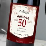 Personalised Vintage Age Label Design Bottle of Red Wine - Image 2