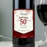 Personalised Vintage Age Label Design Bottle of Red Wine - Image 3