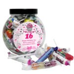 Personalised Pink Birthday Big Age Sweet Jar - Image 3