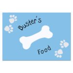 Personalised Blue Paw Print Design Dog Pet Bowl Mat - Image 2