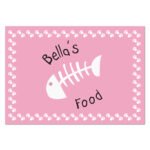 Personalised Pink Fish Bone Design Cat Bowl Mat - Image 2