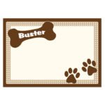 Personalised Brown Dotty Dog Design Pet Bowl Mat - Image 3
