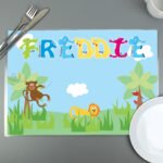 Personalised Children's Blue Animal Alphabet Design Placemat - Image 3