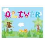 Personalised Children's Blue Animal Alphabet Design Placemat - Image 4