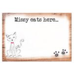 Personalised Scribble Cat Design Pet Bowl Mat - Image 2