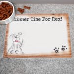 Personalised Scribble Dog Design Pet Bowl Mat - Image 2