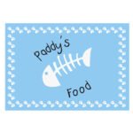 Personalised Blue Fish Bone Design Cat Pet Bowl Mat - Image 3