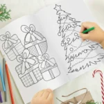 Personalised Santa & Fairy Christmas Colouring Book - Image 2