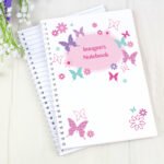 Personalised Butterflies & Flowers Design A5 Notebook