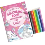 Personalised Children's Princess & Unicorn Colouring Book with Pencil Crayons - Image 8