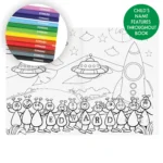 Personalised Children's Space Themed Colouring Book with Pencil Crayons - Image 7