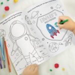 Personalised Children's Space Themed Colouring Book with Pencil Crayons - Image 4