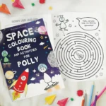 Personalised Children's Space Themed Colouring Book with Pencil Crayons - Image 4