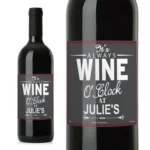 Personalised ‘It’s Always Wine O’Clock’ Bottle of Red Wine - Image 4