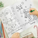 Personalised Children's Santa & Elf Christmas Colouring Book - Image 3