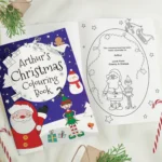 Personalised Children's Santa & Elf Christmas Colouring Book - Image 2