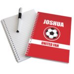 Personalised Children’s Football Fan Dark Red A5 Notebook - Image 2