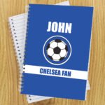 Personalised Children’s Football Fan Dark Blue A5 Notebook