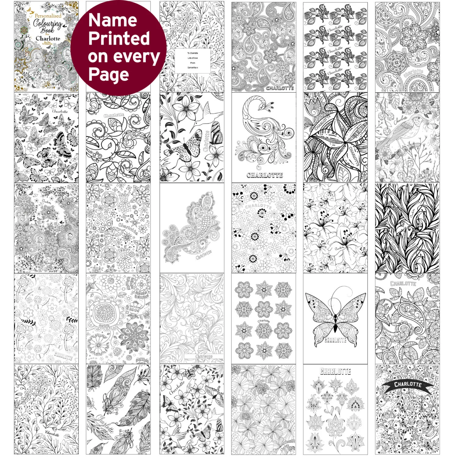 Personalised Botanical Design Colouring Book - Image 3