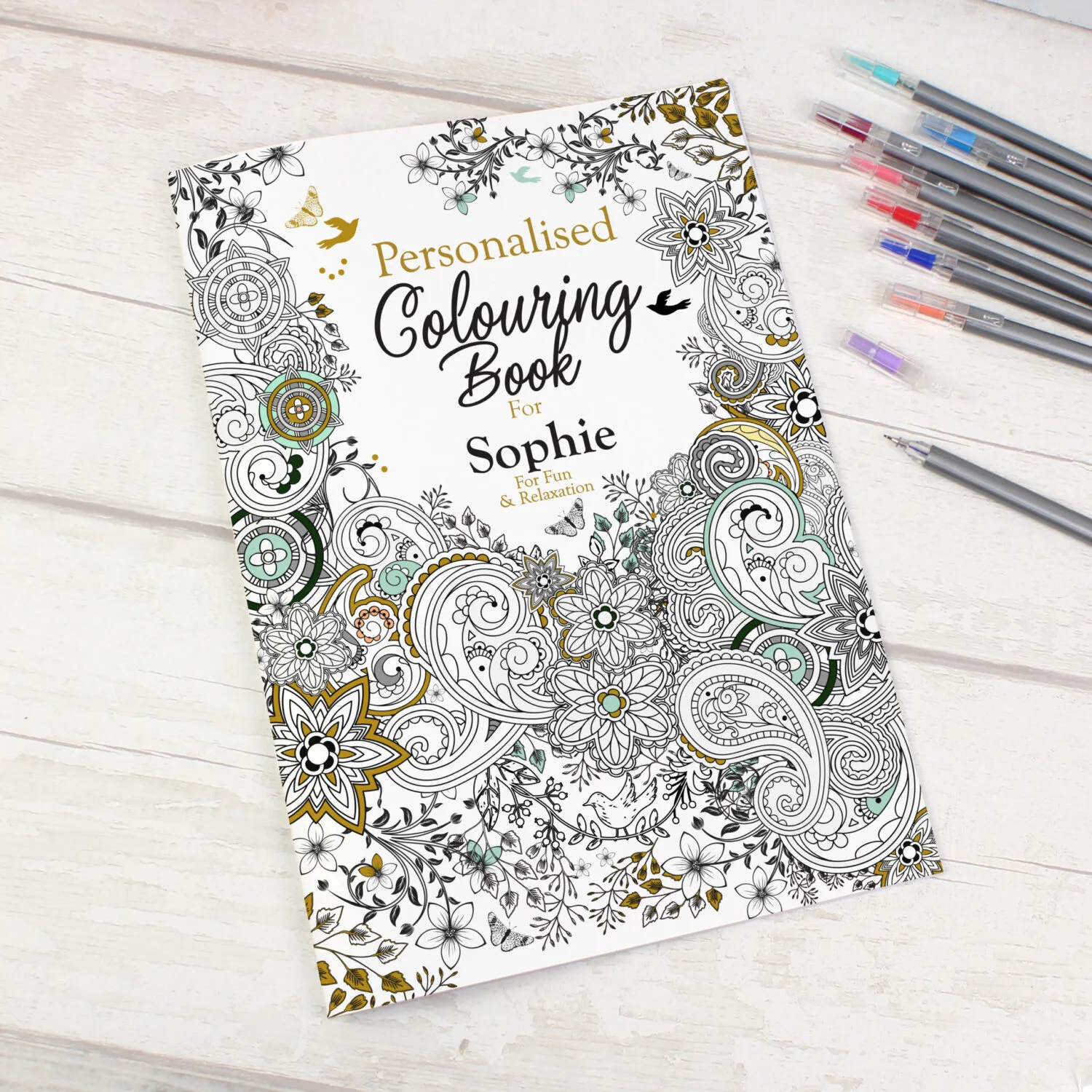 P0512X67 Personalised Botanical Design Colouring Book Personalised Botanical Design Colouring Book - Image 1