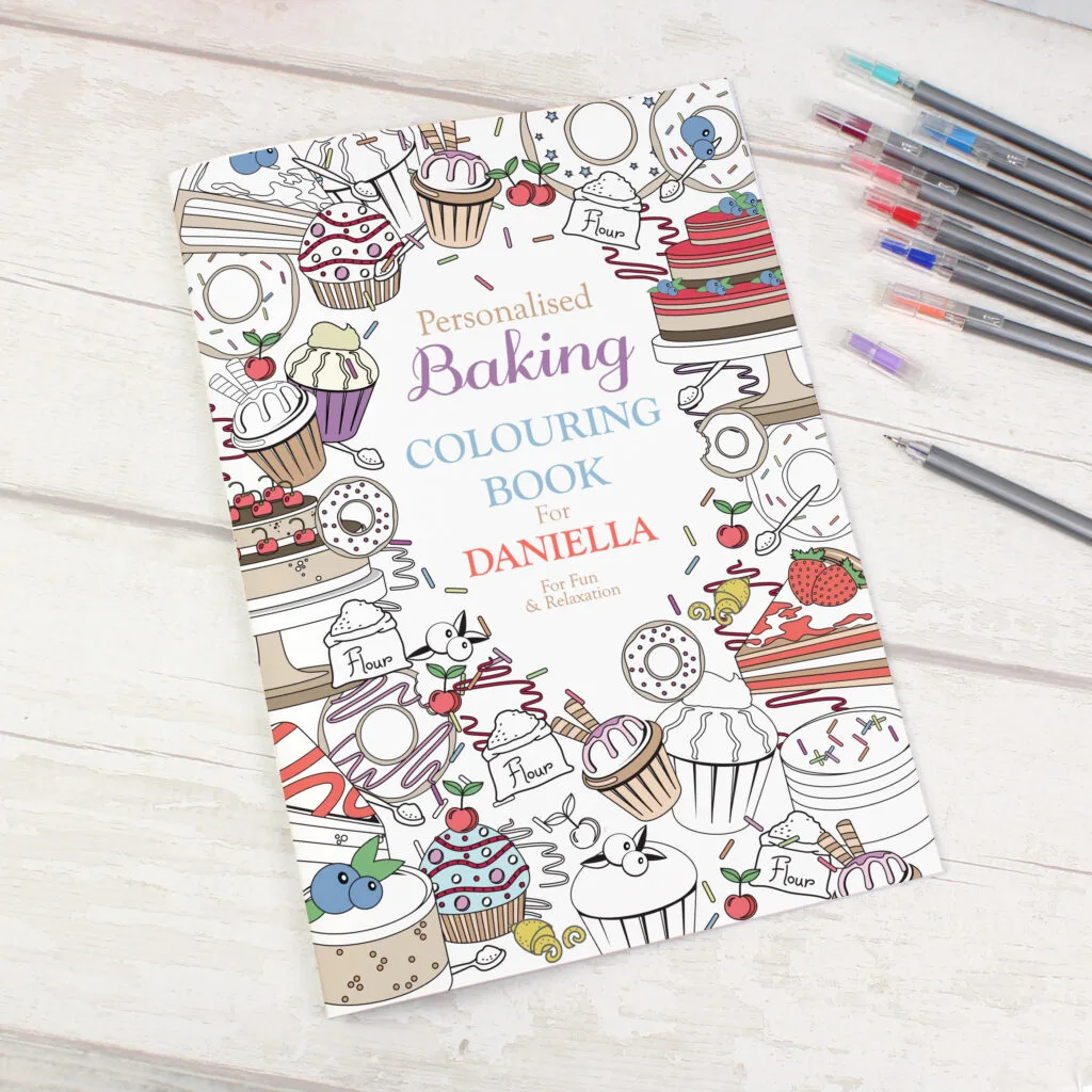 P0512Y35 Personalised Name & Message Baking Colouring Book
