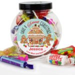 Personalised 'Have A Sweet Christmas' Gingerbread House Sweet Jar - Image 3